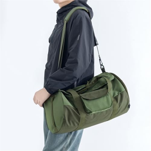 Canvas Large Capacity Men's And Women's Fitness Shoulder Travel Bag Dry And Wet Separation Handbag(Blue)2