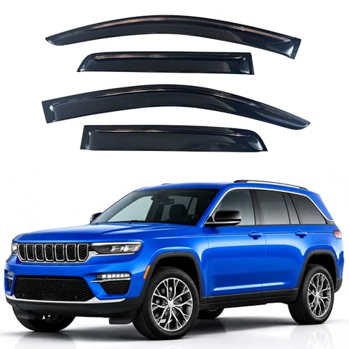 Image of IG Window Visors Fit for 2022-2026 Jeep Grand Cherokee, Out-Channel Rain Guards Vent Wind Deflectors 4PC, Car Accessories for 22-26 Grand Cherokee (Excludes L Model)