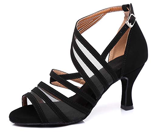 Minishion Women's Latin Salsa Ankle Wrap Brown Suede Ballroom Dance Shoes Evening Sandals Us 6 #TOP11