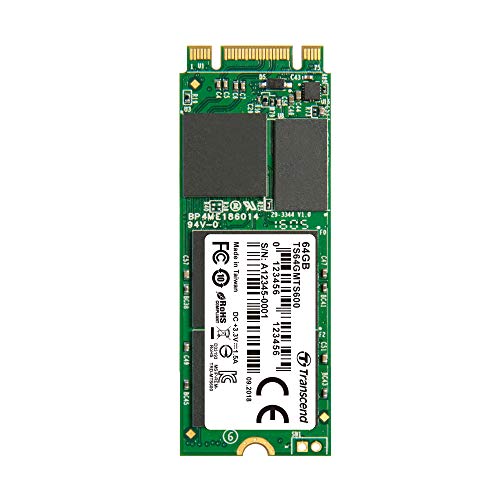 Transcend TS64GMTS600 - Disco Duro sólido Interno SSD M.2 de 64 GB (SATA III, 6 GB/s)