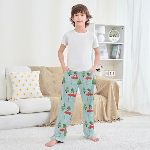 ZZKKO Car and Christmas Tree Boys Pants for Kids Jogger Pants with Pockets S-XL 6