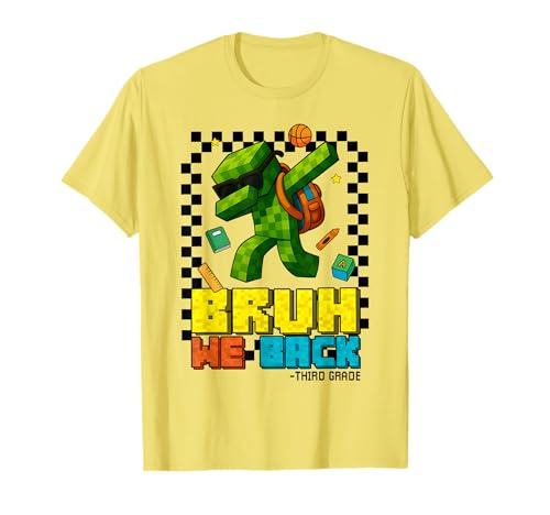Bruh We Back 3rd Grade Back to School Gamer Dabbing Boy Kids T-Shirt