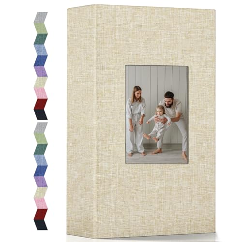 Image of popotop Photo Album 4x6-300 Photos Linen Cover Photo Books with 300 Horizontal Pockets,Slip-in Picture Albums for Family Wedding Anniversary Baby Vacation Pictures