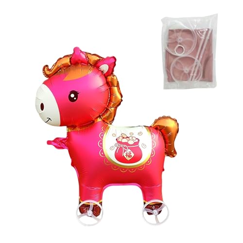 Ballons d'animaux gonflables 2026 - Décoration de vacances - Ballon de course autonome en forme de cheval - Pour fête, remise de diplôme, fête...