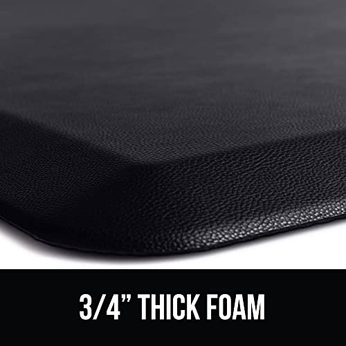 Gorilla Grip Anti Fatigue Cushioned Kitchen Floor Mats, Thick Ergonomic Standing Office Desk Mat, Waterproof Scratch Resistant Pebbled Topside, Supportive Comfort Padded Foam Rugs, 17X24, Black #TOP7