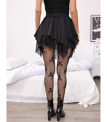 Skull Tights, Sexy High Waist Fishnet Tights - Premium Stretchy Fishnet Stockings, Trendy and Comfortable Halloween4
