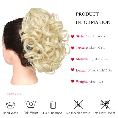 25cm Wavy Claw Clip on Ponytail Hair Extensions - Image 2