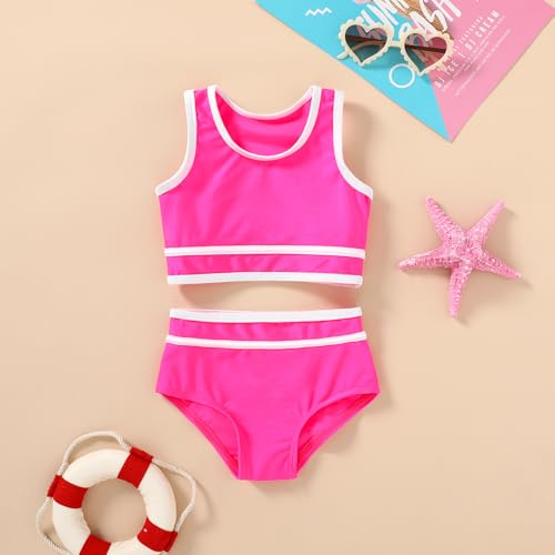 Image of YOUNGER TREE Girls Swimsuit Sleeveless Tankini 2 Piece Bikini Sets Beach Sport Bathing Suit for Toddler Kids Girl