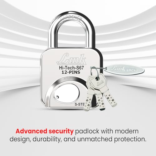 Image of Link Hi-Tech 67mm Padlocks 5Pcs-Set| Stainless Steel Body | Hardened Shackle | 3 Silver Keys with Hi-Tech Nickle & Keychain |Made in India|3Keys for Each Padlock