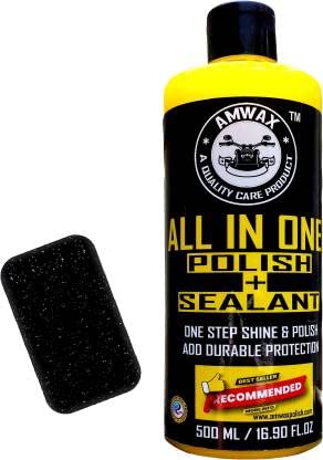 Amwax Liquid Car Polish for Bumper, Dashboard, Exterior, Headlight, Metal Parts, Leather, Tyres (500 Ml)