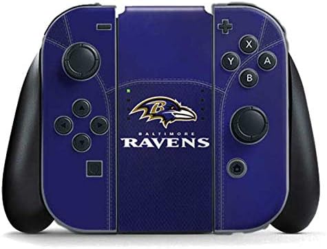 Skinit Decal Gaming Skin Compatible with Nintendo Switch (2017-2021) Joy-Con Controller - Officially Licensed NFL Baltimore Ravens Zone Block Design