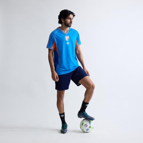 Image of Nivia AIFF India Home Football Jersey, 100% Polyester Moisture-Wicking Quick-Dry Breathable Mesh Fabric, Regular Fit