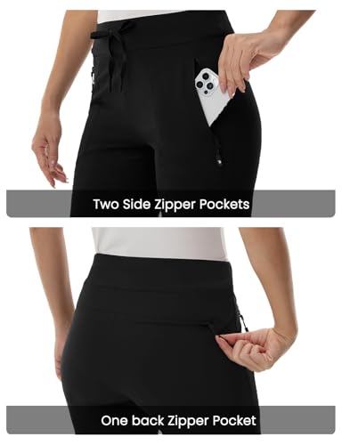 TBMPOY Women's Hiking Pants Lightweight Water Resistant Travel Joggers Quick Dry Work Outdoor Pant Zipper Pockets