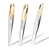 Pinzette Augenbrauen Zupfen set 3 Teiliges Pinzette Augenbrauen Set Augenbrauen Pinzette Profi für die Gesichtspflege zum Zupfen von Augenbrauen Barthaaren oder Kleinen Härchen