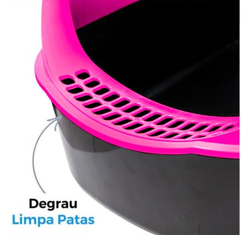Caixa de Areia Banheiro Grande Furba Sandbox Fechada Para Gatos Rosa