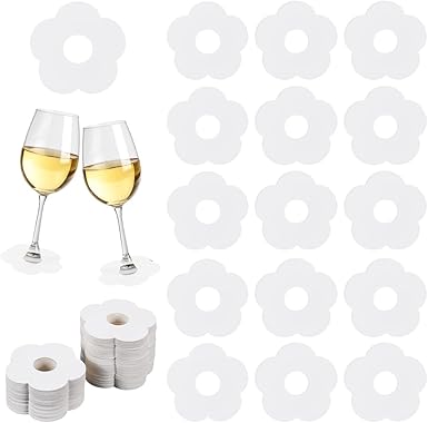 Etichette Per Bicchieri A Forma Di Fiore - 150 Pezzi Per Vino E Bevande, Design Carino Per Feste - Foto 2
