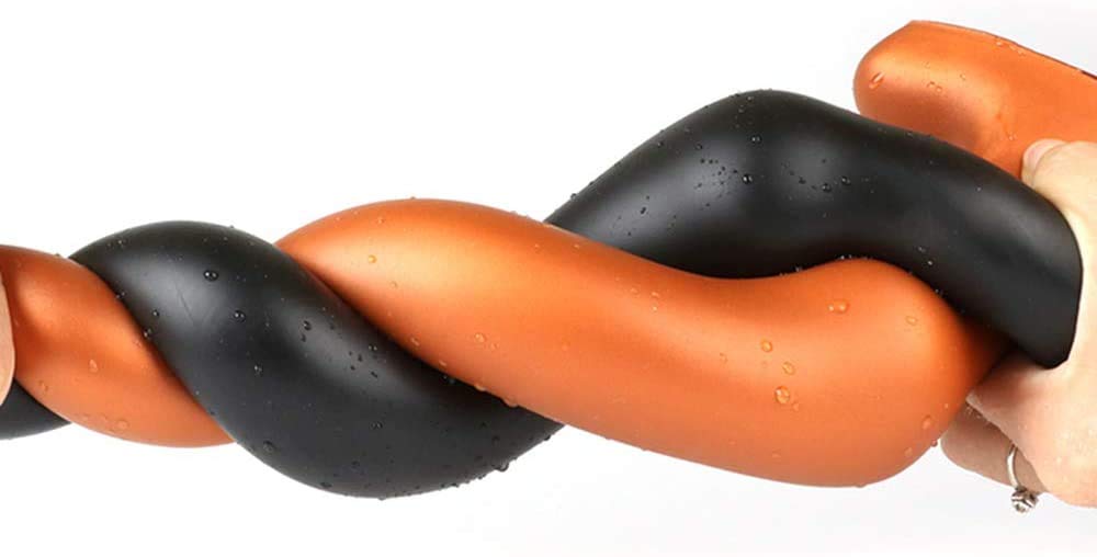 Plug anale a sfera super lungo per uomini e donne, masturbatore anale, giocattolo per flirtare, plug anale enorme in silicone alimentare per coppie, lesbiche, amanti,(Gold,Small)