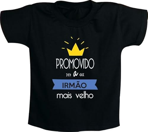 Camiseta Infantil Promovido a Irmão mais Velho - 100% Algodão - Moricato (BR, Numérico, 4, Regular,