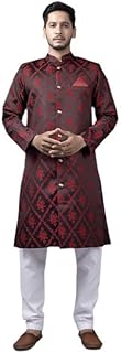 xepon Mens Ethnic Wear Jecquard Wedding Sherwani Payjama Set-picture-21