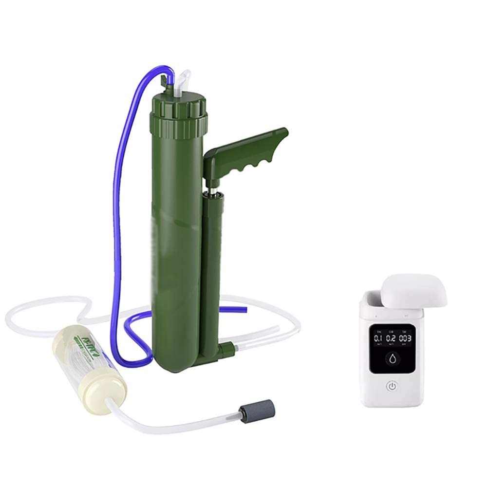 Purificador de Agua para Supervivencia, Filtro de Agua Personal Portátil Mini, Sistema de Filtración de Agua 0.01 Micrones para Acampar, Acampar En La Montaña