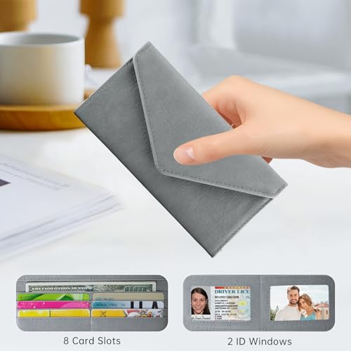 Étui multi-cartes style enveloppe finitions haut de gamme en cuir végétalien - 7