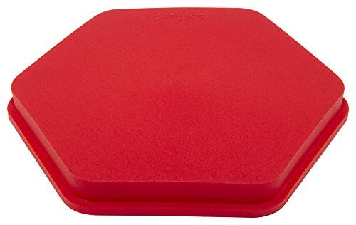 Bouchon pour raccords à bride FF-72 en plastique PE-LD rouge hexagonal