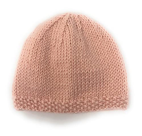 Bonnet de Naissance pour Bébé en Laine Deluxe : Fait Main (Naissance, Pêche) Cover