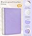 5 Subject Notebook College Ruled, A5 Hardcover Spiral Notebook with Removable Pocket Dividers Tabs, 240 Pages Lined Spiral Journal Notebook for Women, 6x8.5 Notebooks for Work School Note taking purple