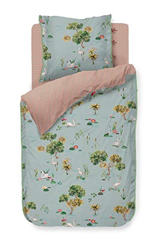 Pip Little Swan - Juego de cama (135 x 200 cm + 80 x 80 cm), color gris