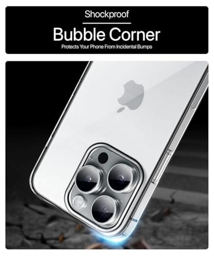 Image of WOW IMAGINE Crystal Clear Transparent Back Case Cover Compatible with iPhone 16 Pro | Full Device & Camera Protection Shockproof TPU | Flexible Silicone Back Cover Case - Transparent