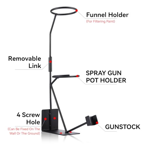 Image of Spray Guns Holder, Gravity Feed Paint Spray Gun Holder Stand with Strainer Holder Painting Sprayers Fixed Storage Stand with Strainer Rack Wall or Bench Mount Spray Guns Stand