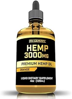 iVitamins Hemp Oil Drops :: 3,000mg 4 fl oz :: Hemp Extract :: May Help with Pain, Inflammation, Joints, Hair, Skin, Nails & More :: Rich in Omega 3,6,9 :: (Orange)