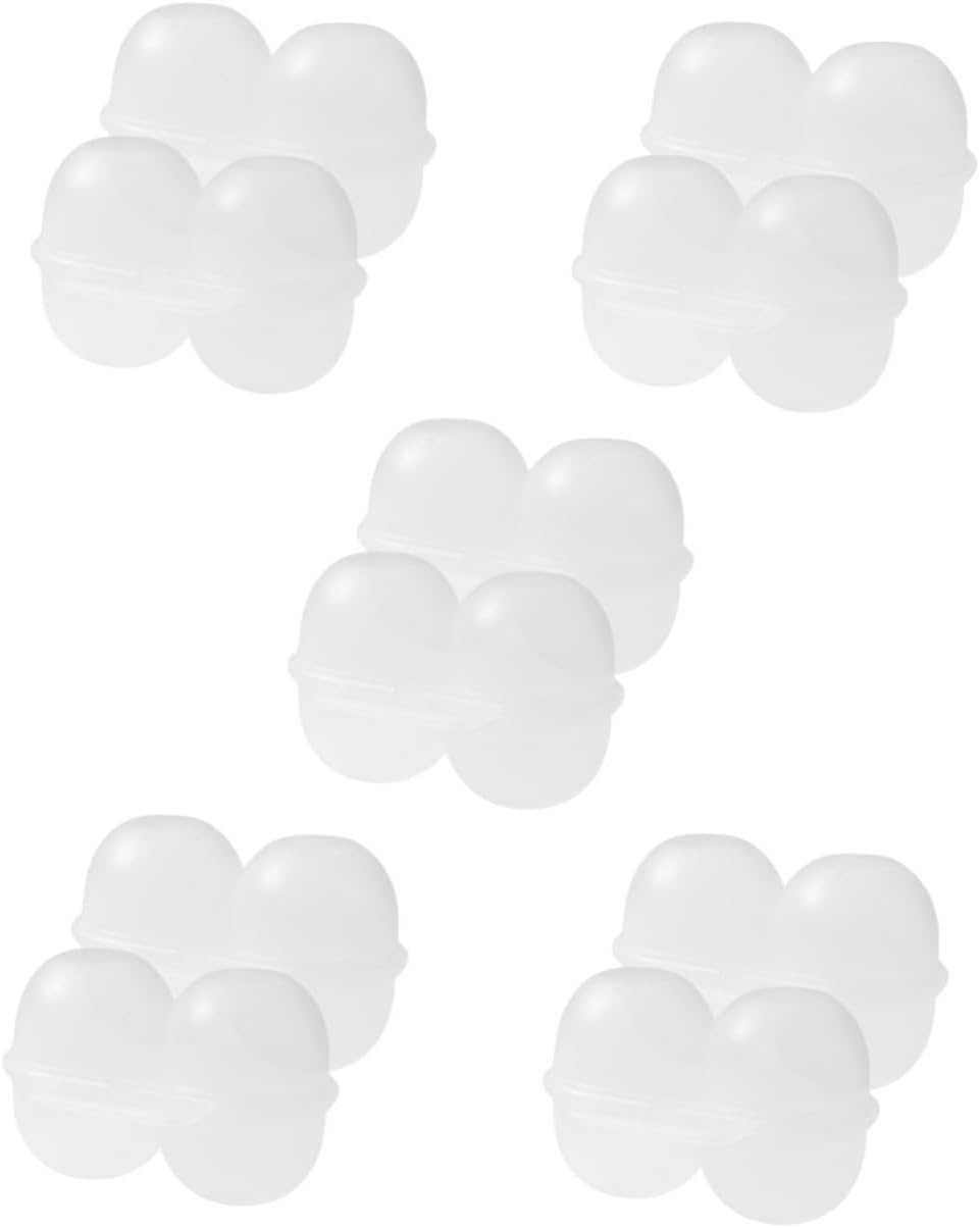 Angoily 10 Pcs Portable Egg Box Outdoor Egg Carriers Fridge Egg Holder Small Stand Small Plastic Container Outdoor Fridge Can Organizer for Fridge Storage Pp Small Eggs White (Whitex5pcs 11X7CMx5pcs)