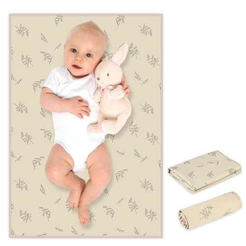 Vegan Leather Baby Changing Mat - Wipeable Portable Changing Pad, Foldable Travel Changing Mat for Baby, Newborns Toddlers Shower Gifts (Animal,20"*28