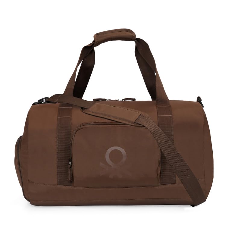 united colors of benetton Splash 32L Duffle Bag - Brown, Water-Resistant Gym Bag with Adjustable Shoulder Strap & Multiple Pockets, 1-Year Warranty-picture-22