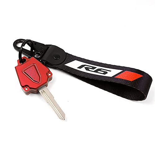 Image of Compatible with R6 YZFR6 YZF R6 R6S 1999-2021 2022 2023 2024 2025 Motorcycle Front Brake Fluid Reservoir Sock Cover Oil Cup Sock & Keyring Key Chain (Red)