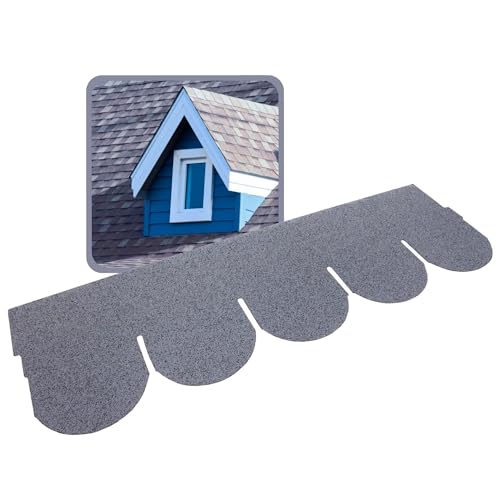 DAPRONA 20x Bitumen Dachschindeln Biberschwanz Grau 1 m x 32 cm - 2,6 m² selbstklebend mit Glasvlieseinlage - wetterfest & UV-beständig für Gartenhaus, Carport, Garage, Pavillon
