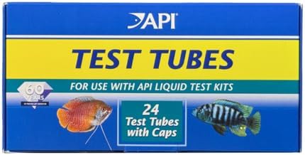 API REPLACEMENT PLASTIC TEST TUBES WITH CAPS For Any Aquarium Test Kit Including API Freshwater Master Test Kit 24-Count Box