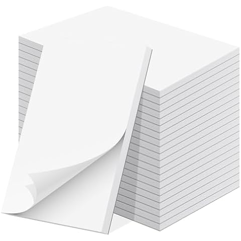 TKOnline 20 Pack 4 x 6 Inch Note Pads, White Scratch Pads for Writing, 50 Sheets Per Memo Pad for Writing, Blank Scratch Pads, Small Notebook for Office, School, Home, Grocery and Restaurant Cover