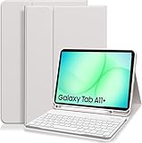 Funda con teclado para Samsung Galaxy Tab A11+/A9+ de 11 pulgadas 2025/2023, funda delgada de PU con teclado inalámbrico