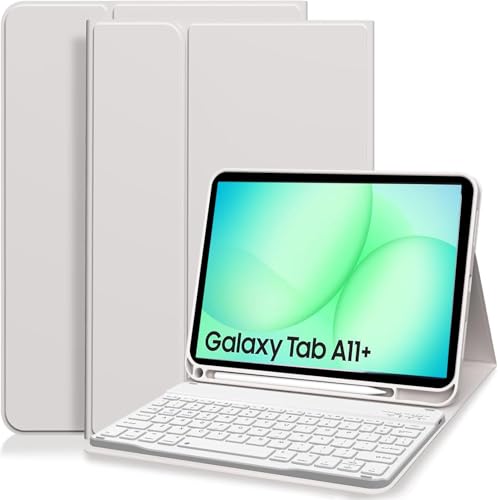 Teclado para tablet Samsung A11 Plus y funda delgada de PU inalámbrica de 11 pulgadas