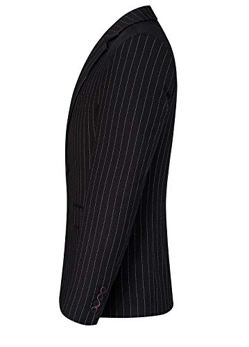 Mens Slim Fit Casual Blazer Two Button Striped Suit Jacket3