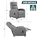 ZUNMOS Living Room Massage Single Fabric Sofa Adjustable Theater Padded Seat Backrest Winback Modern Recliner Bedroom Chair for Adults (Grey), 27.17Dx34.25Wx38.58H, (VA-21MGY)