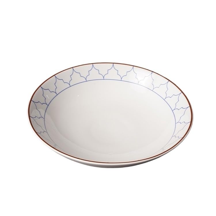 Piatti Cena Ristorante dell'hotel Stoviglie in ceramica Ciotola profonda rotonda Piatto freddo Piatto caldo Ciotola grande Piatto speciale Piatto da esposizione Forniture Per Feste(9.5inch)