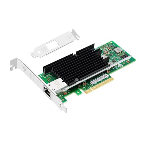 Tarjeta de Red 10GB con Intel X540-T1 Adaptador LAN Server RJ45 Single-Port PCIE X8 10Gbps Ethernet Server NIC, Compatible con Windows/Windows Server/Linux/VMware miniatura 1