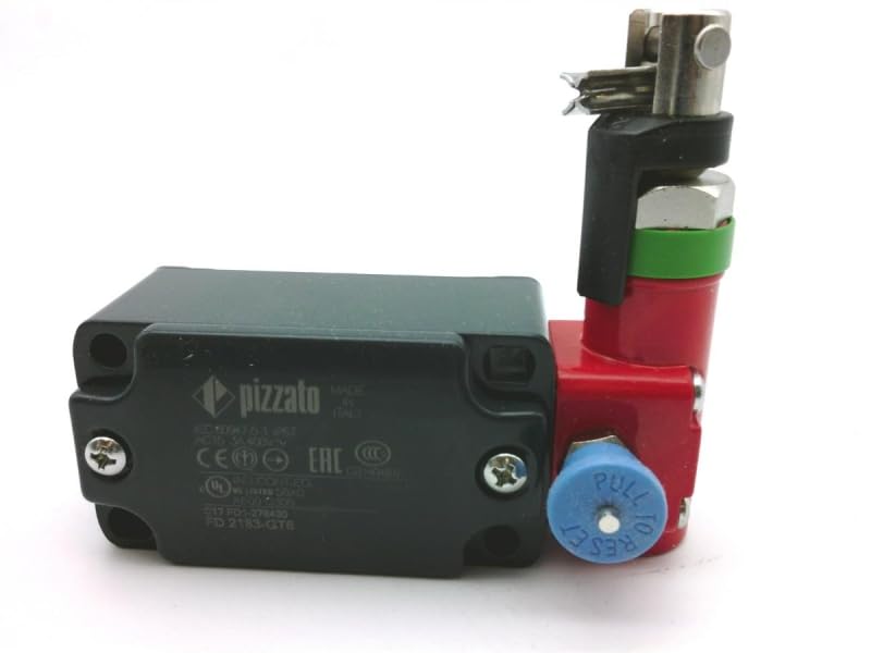 PIZZATO FD 2183-GT6 1X PG 13.5 Conduit Entry, 3NC; Slow Action Contact Blocks, -40 to 80 DEG. C, FD Series, Left Transversal Head, Metal HOUSING, Rope Safety Switch, W/Reset for Emergency Stop