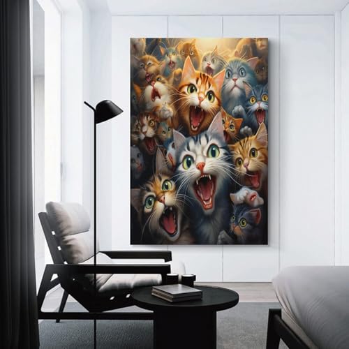 Impression toile chat moderne décoration murale pour un intérieur chaleureux