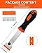 Razor Blade Scraper, Long Handle Scraper Tool with 10 Plastic and 10 Metal Blades - Ideal for Removing Labels, Stickers, Appliance Grease, and More from Windshields, Tint, and Glass (Orange)