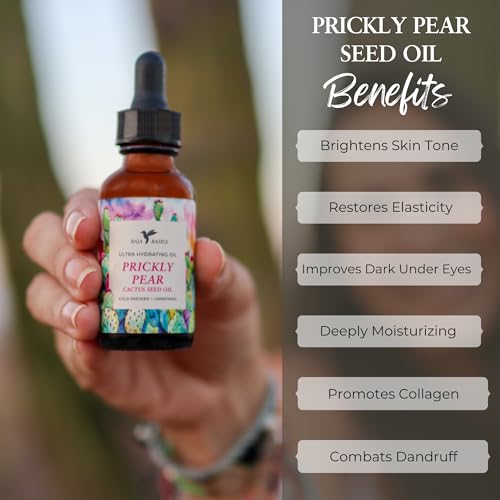 Baja Basics Prickly Pear Seed Oil Cold Pressed, Pure, Unrefined Moisturizer for Skin, Face, Body, Nails and Hair - Multi-Purpose Beauty Product For Men and Women - 1 oz Bottle