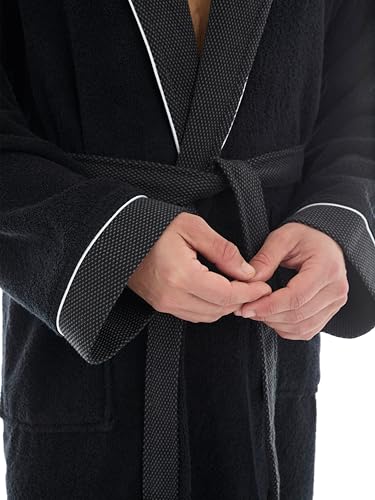 Luxurious Men's Robe, 100% Turkish Cotton, Bathrobe Men, Long Spa Robe2